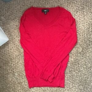 Wossino red vneck long sleeve T-shirt. Size XS